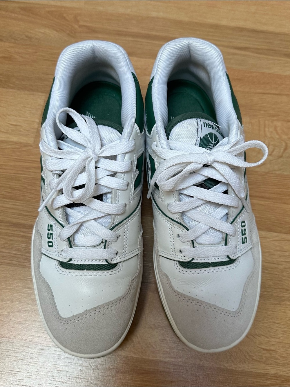 New Balance Men’s White and Green - 550’s